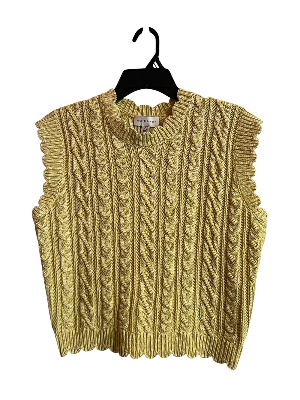 Free Assembly Yellow Cable Knit Sleeveless Sweater Vest
